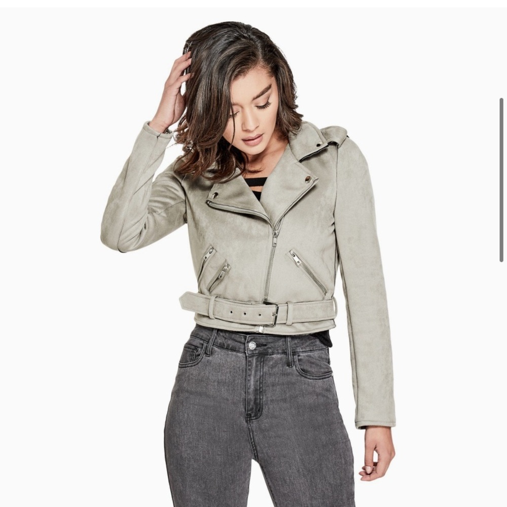 Suede moto jacket